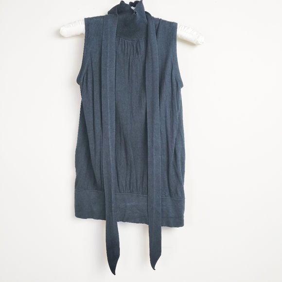 BR silk/cotton mock-neck sweater tie neck - Picture 3 of 8